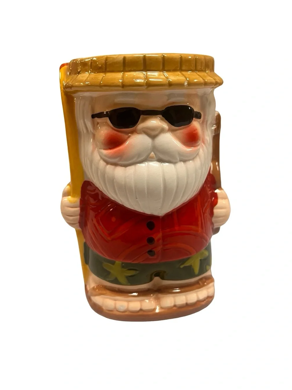 Beachbum Berry Sippin' Surfin Santa Christmas Ceramic Tiki Mug Bar Mancave